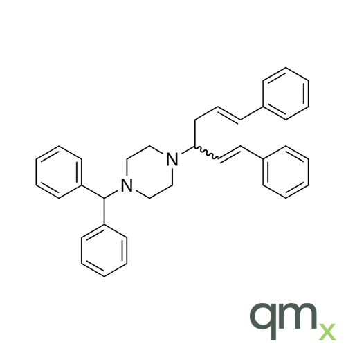1-(Diphenylmethyl)-4-[(1RS,3E)-4-phenyl-1-[(E)-2-phenylethenyl)-3-buten-1-yl]piperazine, neat