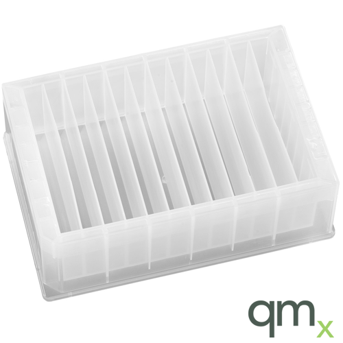 12 column, reservoir, partitioned, pyramid bottom, natural polypropylene