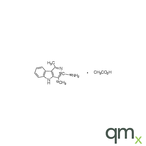 3-Amino-1,4-dimethyl-5H-pyrido[4,3-b]indole-13C2,15N Acetate, neat