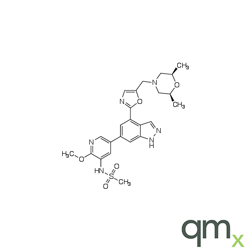 rel-N-[5-[4-[5-[[(2R,6S)-2,6-Dimethyl-4-morpholinyl]methyl]-2-oxazolyl]-1H-indazol-6-yl]-2-methoxy-3-pyridinyl]methanesulfonamide, neat