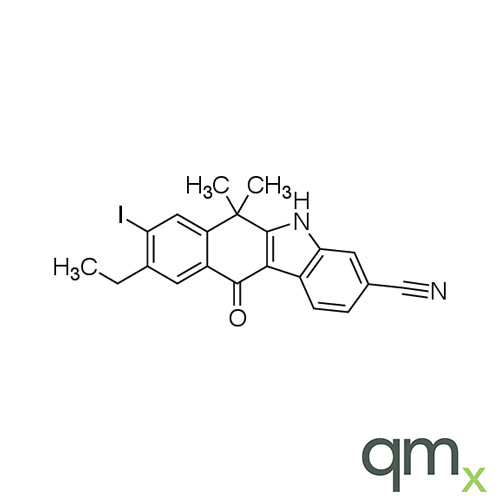 9-?Ethyl-?8-?iodo-?6,?6-?dimethyl-?11-?oxo-?6,?11-?dihydro-?5H-?benzo[b]?carbazole-?3-?carbonitrile, neat