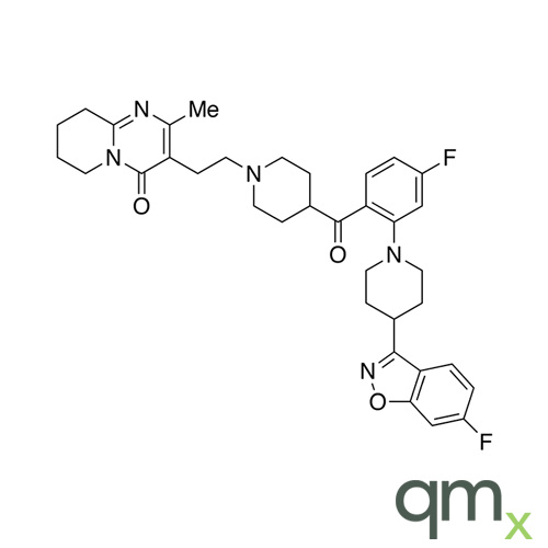 3-[2-[4-[4-Fluoro-2-[4-(6-fluoro-1,2-benzisoxazol-3-yl)piperidin-1-yl]benzolyl]piperidin-1-yl]ethyl-2-methyl-6,7,8,9-tetrahydro-4H-pyrido[1,2-a]pyrimidin-4-one, neat