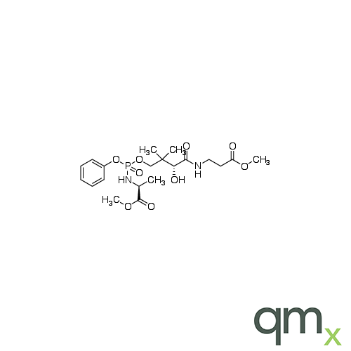 Methyl 3-((2R)-2-Hydroxy-4-(((((S)-1-methoxy-1-oxopropan-2-yl)amino)(phenoxy)phosphoryl)oxy)-3,3-dimethylbutanamido)propanoate (Mixture of Diastereomers), neat