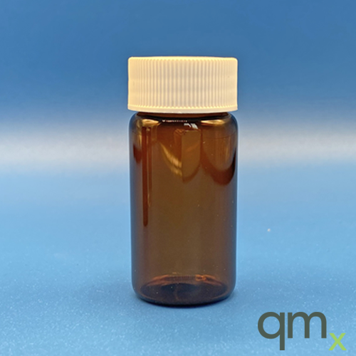 20ml Amber Vial, Solid Cap & Liner