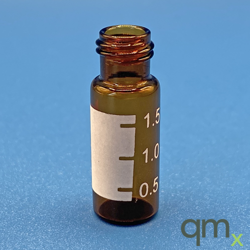 2ml Amber Robotic Screw-thread Vial with Graduated Patch, 9mm