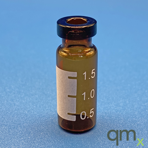 2ml Amber Vial, White Graduated Patch, 11mm Crimp