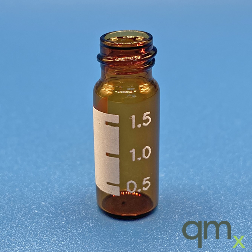 2ml Amber Vial w/White Grad. patch, 10-425 Thread