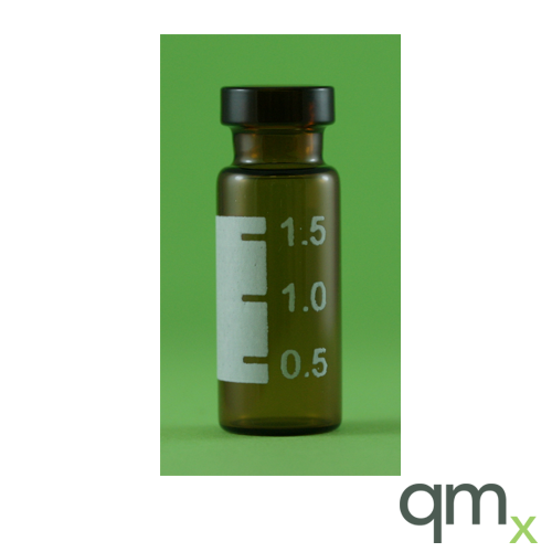 2ml LO Amber Vial w/White Grad. patch, 11mm Crimp