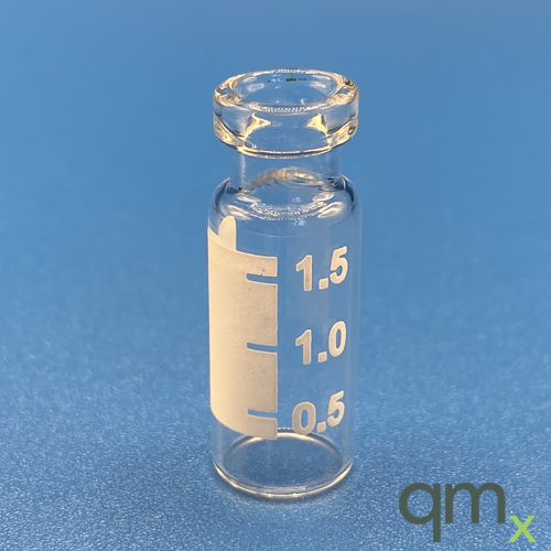 2ml LO Clear Vial w/White Grad. patch, 11mm Crimp