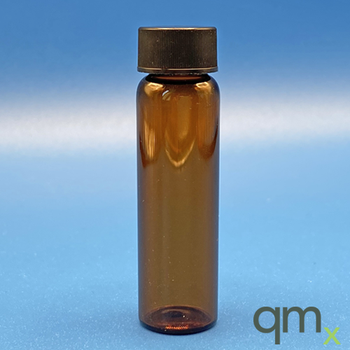 3 Dram (10.5ml) 19x65mm Amber Vial, 15-425, PTFE/Silicone Lined Cap