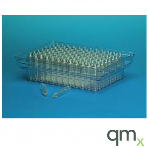 350µL Glass Conical Pulled Point Insert with Flange, 6x32mm, for 96-Well Plates, in Vial Loader