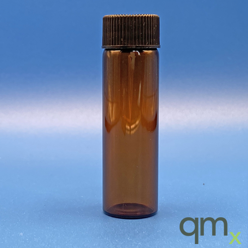 4 Dram, 21x70mm Amber Vial, 18-400mm Thread, PTFE/F217 Lined