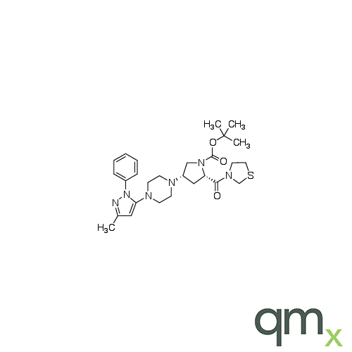 tert-Butyl (2S,4S)-4-[4-(3-Methyl-1-phenyl-1H-pyrazol-5-yl)piperazin-1-yl]-2-[(1,3-thiazolidin-3-yl)carbonyl]pyrrolidine-1-carboxylate, neat
