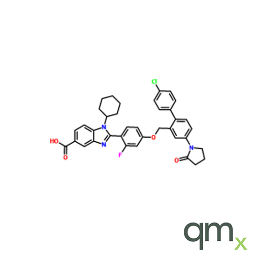 2-[4-[2-(4-Chlorophenyl)-5-(2-oxopyrrolidin-1-yl)benzyloxy]-2-fluorophenyl]-1-cyclohexylbenzimidazole-5-carboxylic acid, neat