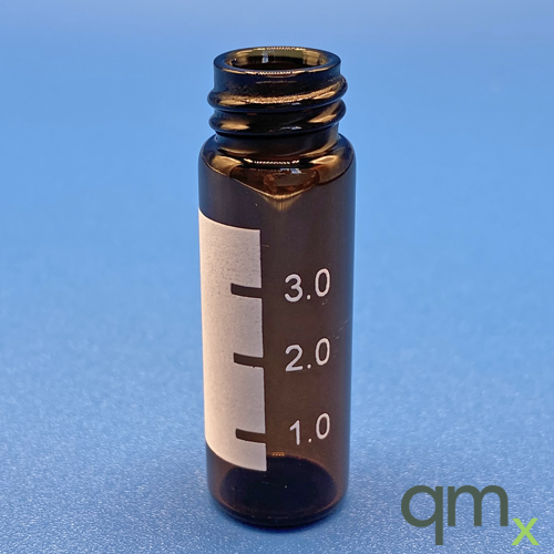 4ml Amber Vial w/White Grad. patch, 13-425 Thread