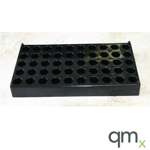 50 Position Black Stackable Rack for 12mm Vials