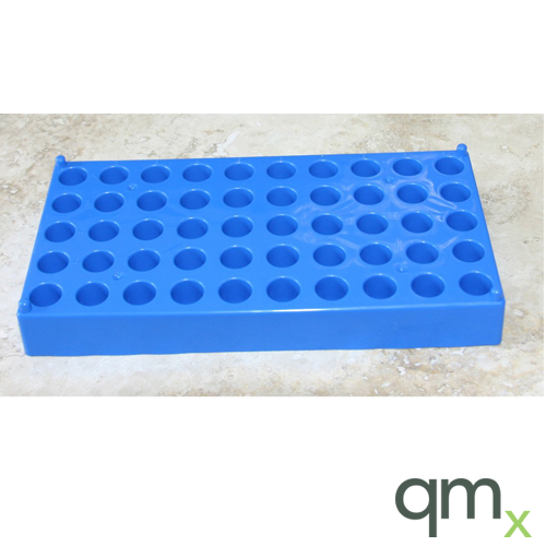 50 Position Blue Stackable Rack for 12mm Vials