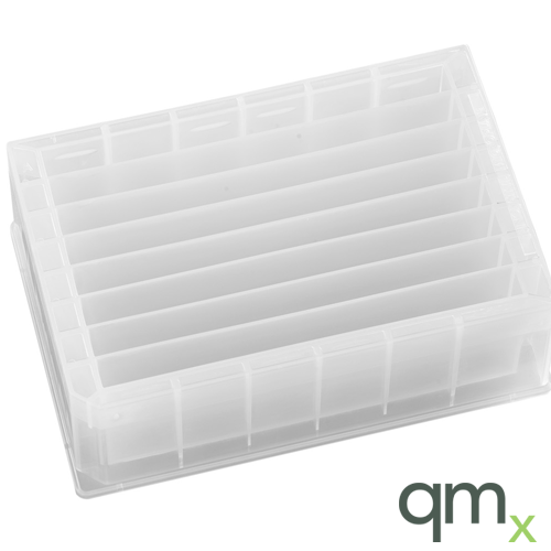 8 row reservoir, partitioned, pyramid bottom, natural polypropylene