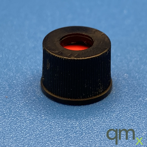 8-425 Black Closure, PTFE/SIL/PTFE Septa, 0.040in