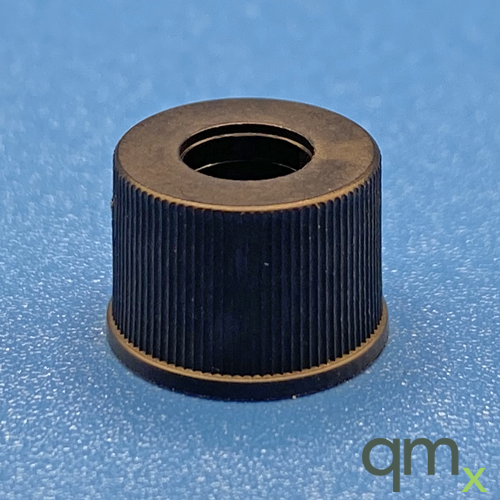 8-425 Black, Polypropylene Large Open Hole Cap Flared Side