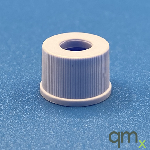 8-425 Blue, Polypropylene Large Open Hole Cap Flared Side
