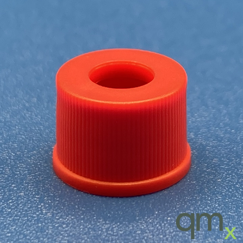 8-425 Red, Polypropylene Large Open Hole Cap Flared Side