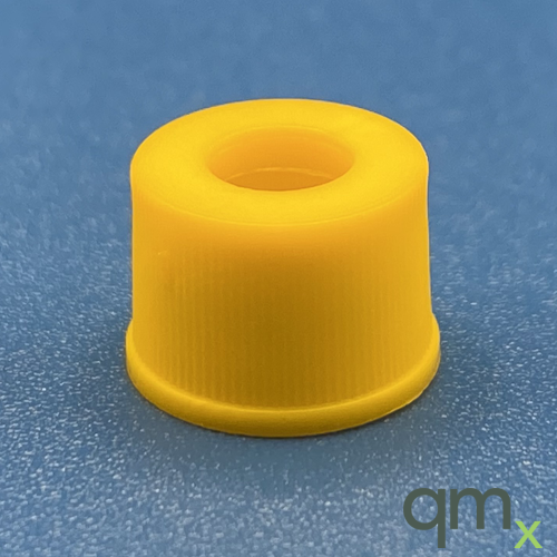 8-425 Yellow, Polypropylene Large Open Hole Cap Flared Side