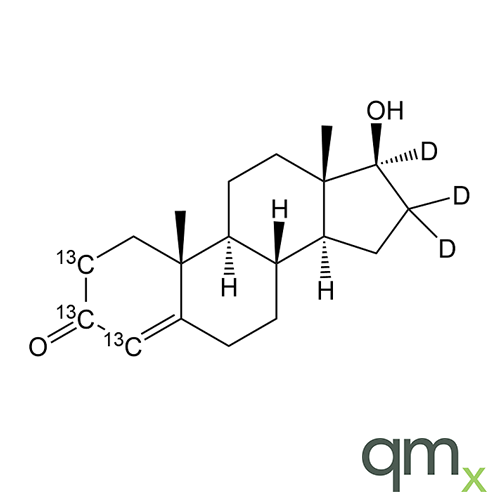 Testosterone-[2,3,4-13C3, 16,16,17-d3], neat