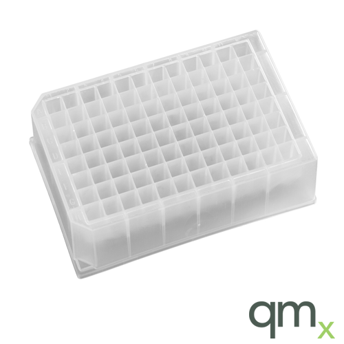 96 Deep square well, 1ml/well, Polypropylene, square well, DNase/RNase free, inner bag of 5