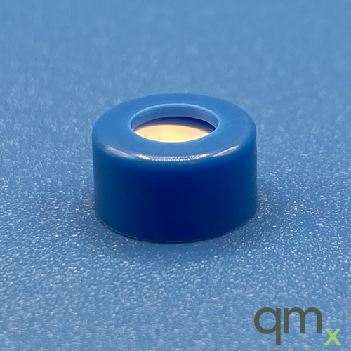 9mm Cap, Blue, PTFE/Silicone