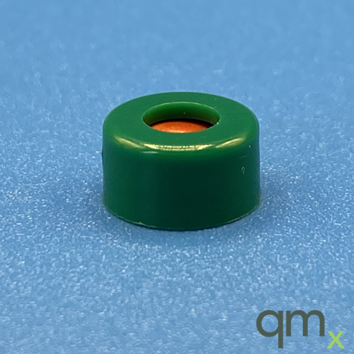 9mm Cap, Green, PTFE/Red Rubber