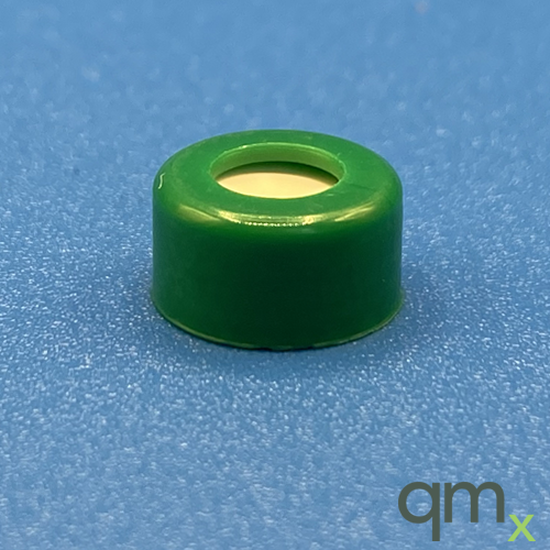 9mm Cap, Green, PTFE/Silicone