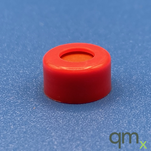 9mm Cap, Red, PTFE/Red Rubber