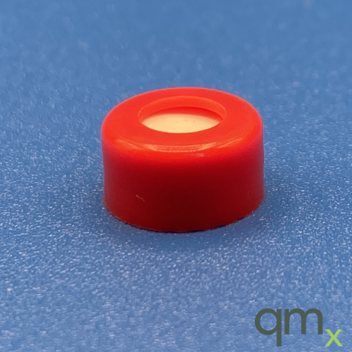 9mm Cap, Red, PTFE/Silicone