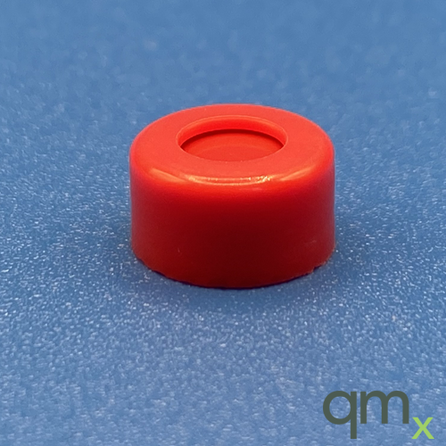 9mm Cap, Red, PTFE/Silicone/PTFE