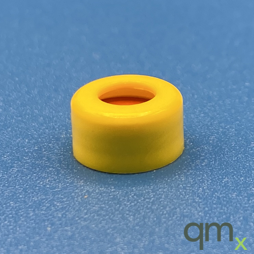 9mm Cap, Yellow, PTFE/Red Rubber