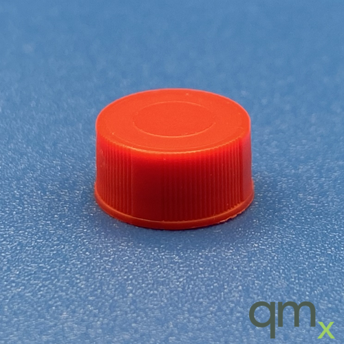 9mm Solid Top R.A.M.â„¢ Cap, Red Polypropylene, PTFE/F217 Lined