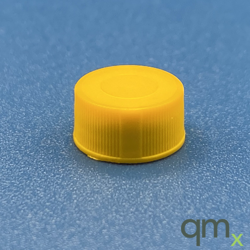 9mm Solid Top R.A.M.â„¢ Cap, Yellow Polypropylene, PTFE/F217 Lined