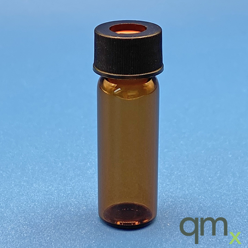 Amber 13-425 Threaded Vial, PTFE/Red Rubber Septa, 0.040in