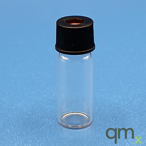 Clear 10-425 Threaded Vial, Red PTFE/SIL/PTFE Septa, 0.040in