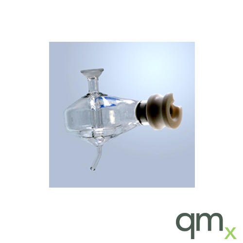 Cyclonic Spray Chamber, 50ml, Baffle, 12/5 Joint, 4mm Drain