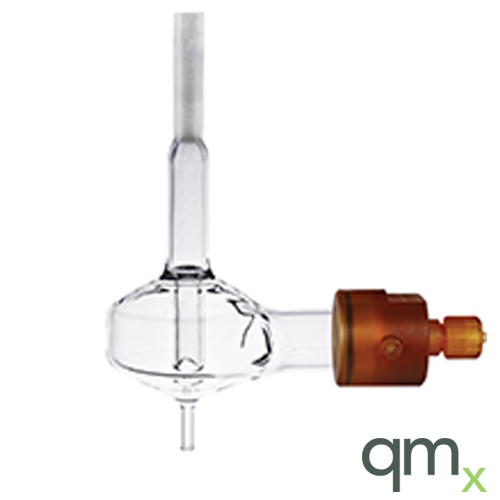 Cyclonic Spray Chamber, 50ml, Baffle, Radial, 80mm Neck, 4mm