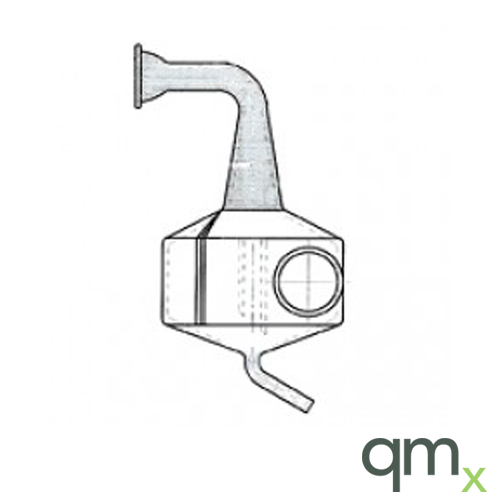 Cyclonic Spray Chamber, 50ml, Quartz, Baffle, 12/5 Joint