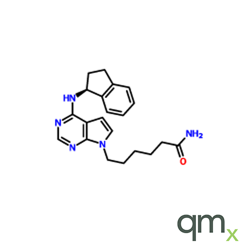 (S)-6-(4-((2,3-Dihydro-1H-inden-1-yl)amino)-7H-pyrrolo[2,3-d]pyrimidin-7-yl)hexanamide, neat