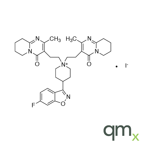 6-Fluoro-3-[1-bis-[2-(methyl-6,7,8,9-tetrahydropyridol[1,2,a]pyrimidin-4-one-3-yl)ethyl]piperidinium]benzisoxazole Iodide, neat