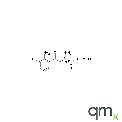 rac 3-Hydroxy Kynurenine-13C2,15N Hydrochloride Salt, neat