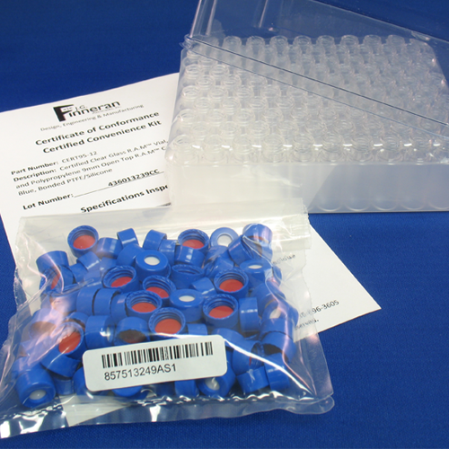 MS Certified, Clear Glass 9mm Screw-thread Vial, Hole Cap & PTFE/Silicone with Slit