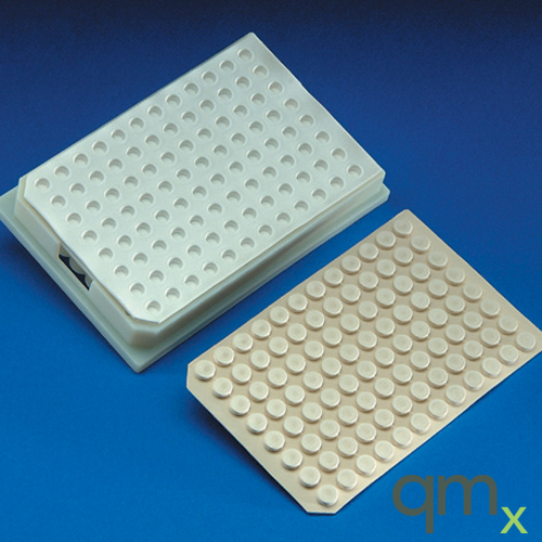 Prescored Moulded White Silicone Mat with 96 Plugs for Vials in Multi-Tier MTP System