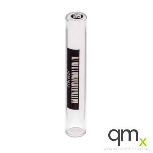 2.0ml Clear Borosilicate Glass Flat Bottom Vial, Bottom/Side Barcode, 9x50mm