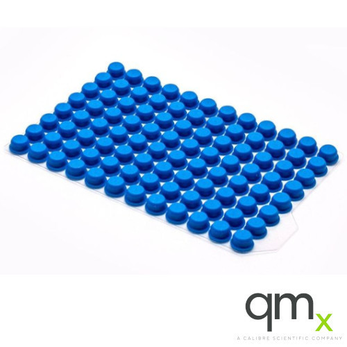 96 Round Blue TPE Cap Mat for Multi-Tier Plate Vials, 9mm